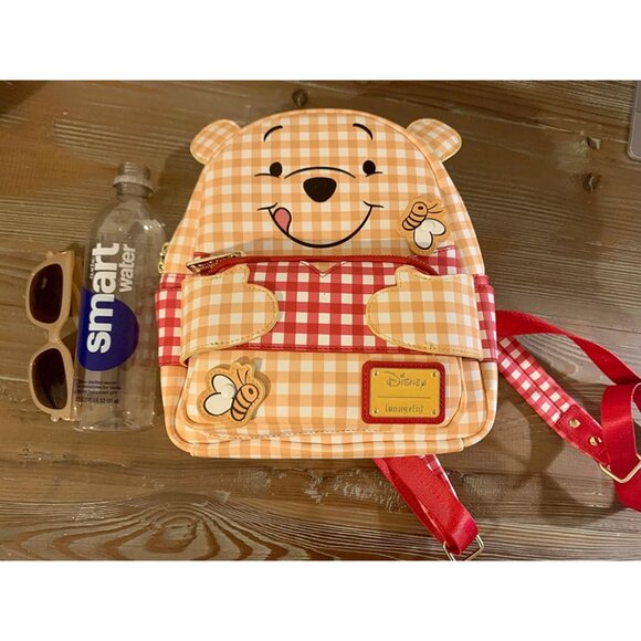 🆕Loungefly Women Disney Winnie The Pooh Gingham Mini Backpack Shoulder Bagpack - Picture 1 of 11
